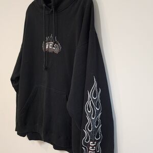 Vintage Black Orange County Choppers Motorcycle Hoodie Sweat Shirt Size XL